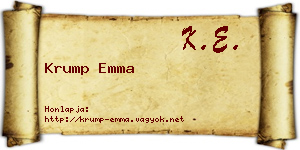 Krump Emma névjegykártya